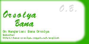 orsolya bana business card